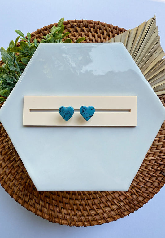 Turquoise Heart Studs